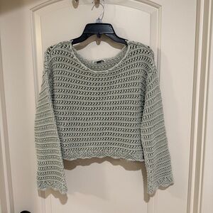 NWOT American Eagle Women's Cropped Knit sweater (greenish-grey)